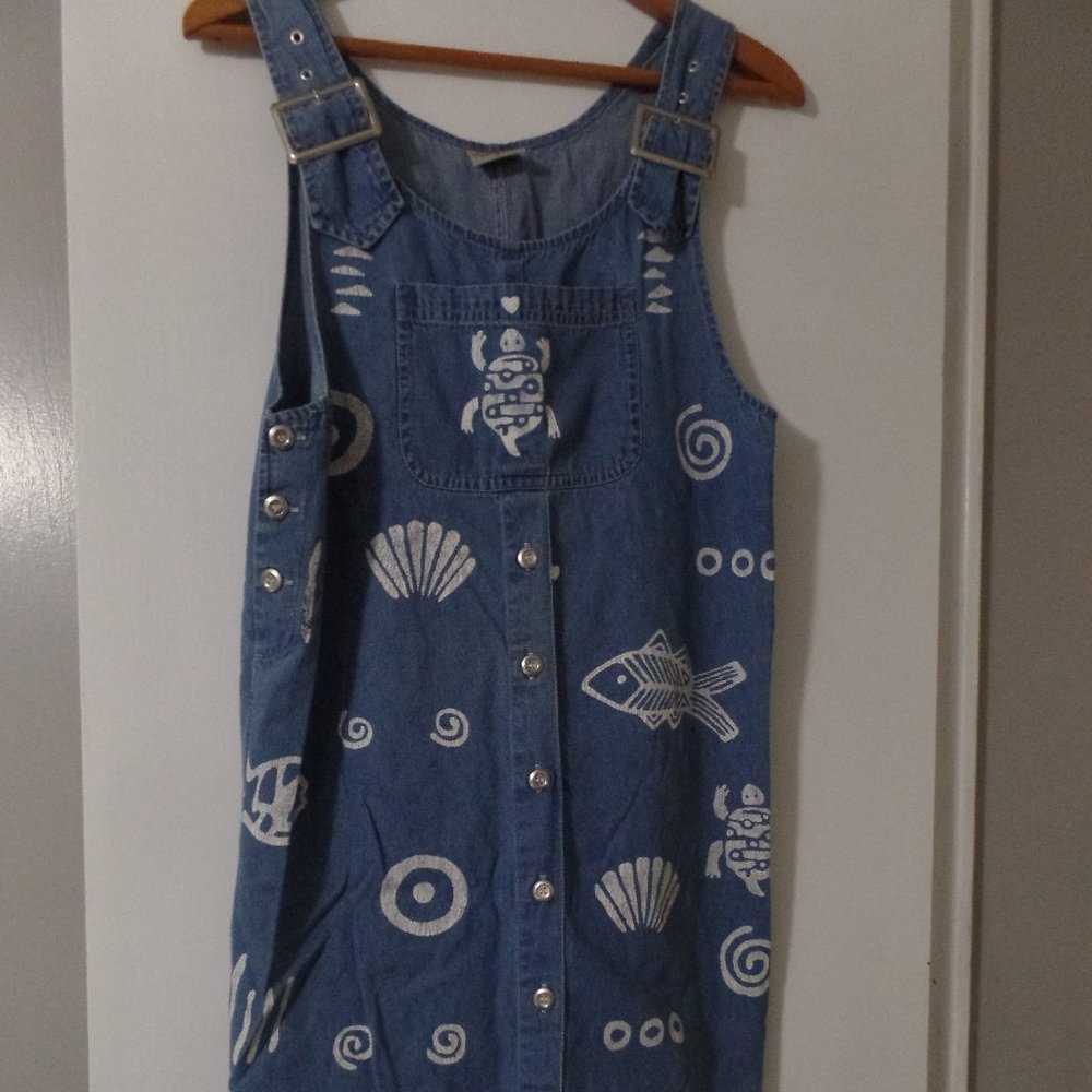 Women's Denim overall style dress size S  543